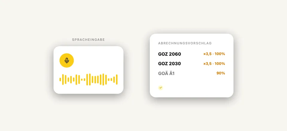 Dentero Abrechnungsvorschläge — Screenshot