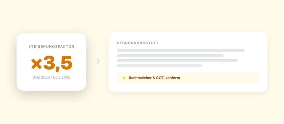Dentero Steigerungsfaktoren — Screenshot