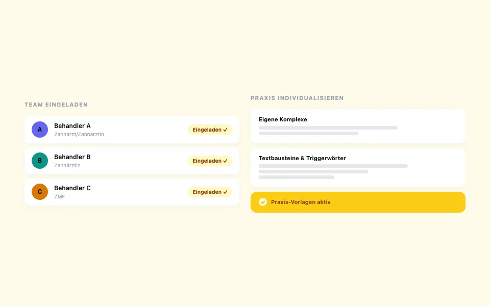 Team einbinden, individualisieren