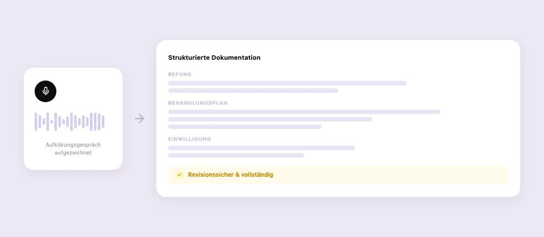 Dentero strukturierte Punkteliste — Screenshot
